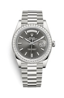 Rolex Day-Date 40 Platinum - Baguette / Silver - Baguette (228349rbr-0008)