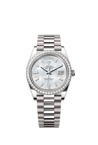 Rolex - 228349RBR-0046  Day-Date 40 White Gold - Diamond / MOP - Baguette