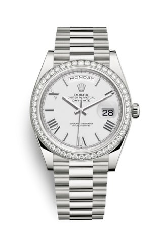 Rolex - 228349rbr-0039  Day-Date 40 White Gold - Diamond / White - Roman