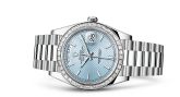 Rolex - 228396tbr-0001  Day-Date 40 Platinum - Baguette / Ice Blue Diagonal