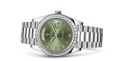 Rolex - 228396tbr-0020  Day-Date 40 Platinum - Baguette / Green Roman