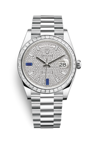 Rolex - 228396tbr-0021  Day-Date 40 Platinum - Baguette / Paved - Baguette