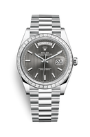 Rolex Day-Date 40 Platinum - Baguette / Black (228396tbr-0023)