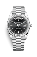 Rolex Day-Date 40 Platinum - Baguette / Blue Roman (228396tbr-0024)