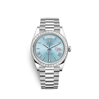 Rolex - 228396tbr-0030  Day-Date 40 Platinum - Baguette / Ice Blue - Roman