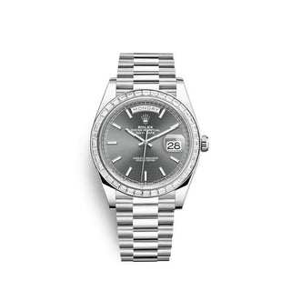 Rolex - 228396TBR-0031  Day-Date 40 Platinum - Baguette / Grey