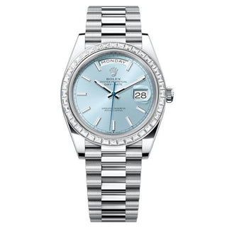 Rolex - 228396TBR-0039  Day-Date 40 Platinum - Baguette / Ice Blue