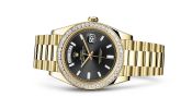 Rolex - 228398tbr-0001  Day-Date 40 Yellow Gold - Baguette / Black - Baguette