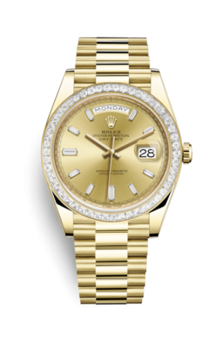 Rolex - 228398tbr-0002  Day-Date 40 Yellow Gold - Baguette / Champagne - Baguette