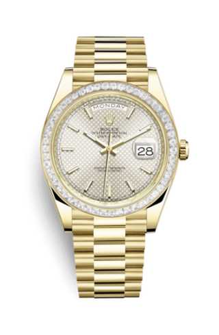 Rolex - 228398tbr-0005  Day-Date 40 Yellow Gold - Baguette / Silver