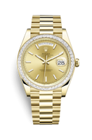 Rolex Day-Date 40 Yellow Gold - Baguette / Silver - Roman (228398tbr-0007)