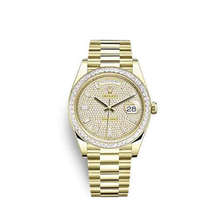 Rolex - 228398TBR-0036  Day-Date 40 Yellow Gold - Baguette / Paved