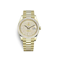 Rolex Day-Date 40 Yellow Gold - Baguette / White - Roman (228398TBR-0036)