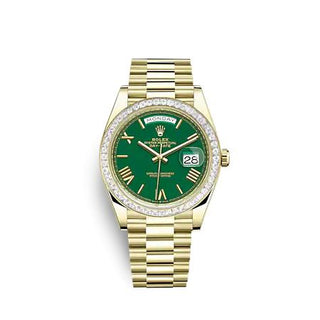 Rolex - 228398TBR-0039  Day-Date 40 Yellow Gold - Diamond / Green - Roman