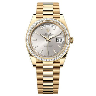 Rolex - 228398TBR-0040  Day-Date 40 Yellow Gold - Baguette / Silver