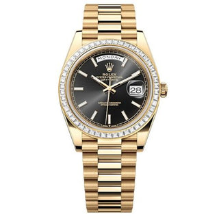 Rolex - 228398TBR-0041  Day-Date 40 Yellow Gold - Baguette / Black