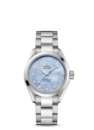 Omega - 231.10.34.20.57.002  Seamaster Aqua Terra 150M Master Co-Axial 34 Stainless Steel / Blue MOP / Bracelet