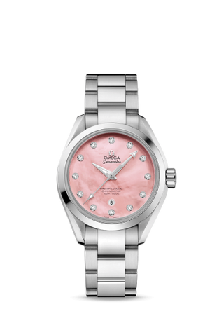 Omega - 231.10.34.20.57.003  Seamaster Aqua Terra 150M Master Co-Axial 34 Stainless Steel / Pink MOP / Bracelet