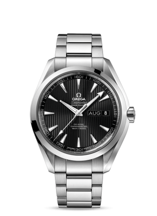 Omega - 231.10.43.22.01.002  Seamaster Aqua Terra 150M Co-Axial 43 Annual Calendar Stainless Steel / Black / Bracelet