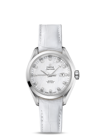 Omega - 231.13.34.20.55.001  Seamaster Aqua Terra 150M Co-Axial 34 Stainless Steel / White