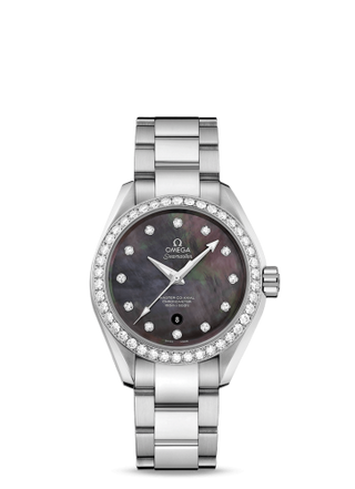 Omega - 231.15.34.20.57.001  Seamaster Aqua Terra 150M Master Co-Axial 34 Stainless Steel / Diamond / Grey MOP / Bracelet