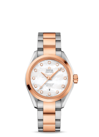 Omega - 231.20.34.20.55.001  Seamaster Aqua Terra 150M Master Co-Axial Stainless Steel / Red Gold / MOP / Bracelet