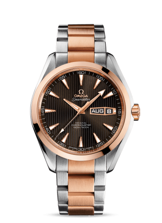 Omega - 231.20.43.22.06.001  Seamaster Aqua Terra 150M Co-Axial 43 Annual Calendar Stainless Steel / Red Gold / Grey / Bracelet