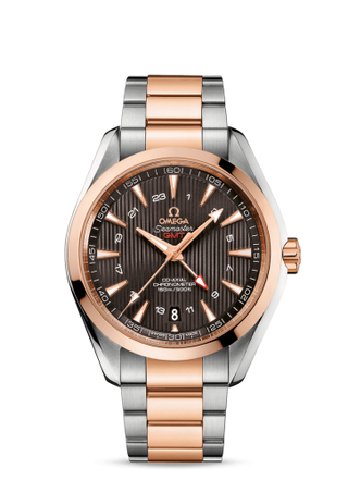 Omega - 231.20.43.22.06.003  Seamaster Aqua Terra 150M Co-Axial 43 GMT Stainless Steel / Red Gold / Grey / Bracelet