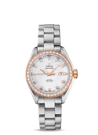 Omega - 231.25.34.20.55.003  Seamaster Aqua Terra 150M Co-Axial 34 Stainless Steel / Red Gold / Diamond / MOP / Bracelet