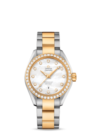 Omega - 231.25.34.20.55.006  Seamaster Aqua Terra 150M Master Co-Axial 34 Stainless Steel / Yellow Gold / Diamond / MOP / Bracelet