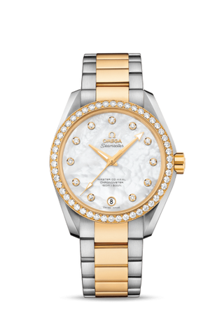 Omega - 231.25.39.21.55.002  Seamaster Aqua Terra 150M Master Co-Axial 38.5 Stainless Steel / Yellow Gold / Diamond / MOP / Bracelet