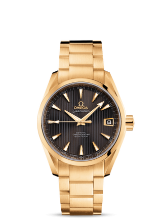 Omega - 231.50.39.21.06.002  Seamaster Aqua Terra 150M Co-Axial 38.5 Yellow Gold / Grey / Bracelet