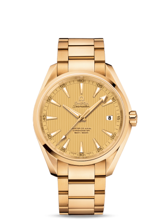 Omega - 231.50.42.21.08.001  Seamaster Aqua Terra 150m Master Co-Axial 41.5 Yellow Gold / Champagne / Bracelet