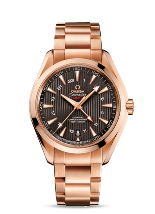 Omega - 231.50.43.22.06.002  Seamaster Aqua Terra 150M Co-Axial 43 GMT Red Gold / Grey / Bracelet