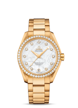 Omega - 231.55.39.21.55.002  Seamaster Aqua Terra 150M Master Co-Axial 38.5 Yellow Gold / Diamond / MOP / Bracelet