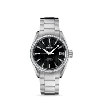 Omega - 231.15.39.21.51.001  Seamaster Aqua Terra 150M Co-Axial 38.5 Stainless Steel / Diamond / Black / Bracelet