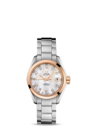 Omega - 231.20.30.20.55.003  Seamaster Aqua Terra 150M Co-Axial 30 Stainless Steel / Red Gold / MOP / Bracelet