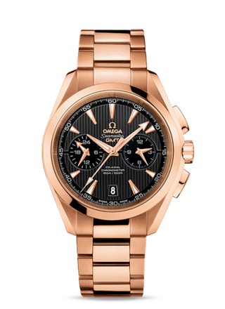 Omega - 231.50.43.52.06.001  Seamaster Aqua Terra 150M Co-Axial 43 GMT Chronograph Red Gold / Grey / Bracelet