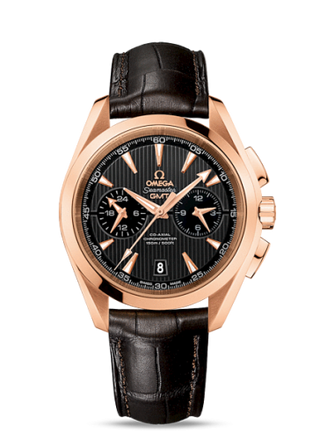 Omega - 231.53.43.52.06.001  Seamaster Aqua Terra 150M Co-Axial 43 GMT Chronograph Red Gold / Grey