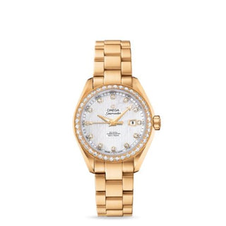 Omega - 231.55.34.20.55.001  Seamaster Aqua Terra 150M Co-Axial 34 Yellow Gold / Diamond / MOP / Bracelet