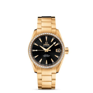 Omega - 231.55.39.21.51.002  Seamaster Aqua Terra 150M Co-Axial 38.5 Yellow Gold / Diamond / Black / Bracelet