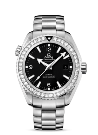 Omega - 232.15.46.21.01.001  Seamaster Planet Ocean 600M Co-Axial 45.5 Stainless Steel / Diamond / Black / Bracelet