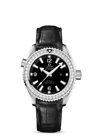 Omega - 232.18.38.20.01.001  Seamaster Planet Ocean 600M Co-Axial 37.5 Stainless Steel / Diamond / Black / Alligator