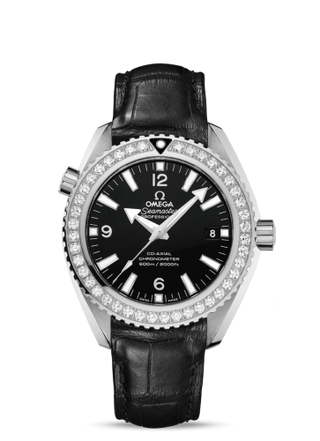 Omega - 232.18.42.21.01.001  Seamaster Planet Ocean 600M Co-Axial 42 Stainless Steel / Diamond / Black / Alligator