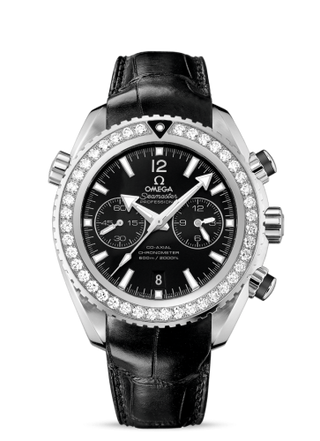 Omega - 232.18.46.51.01.001  Seamaster Planet Ocean 600M Co-Axial 45.5 Chronograph Stainless Steel / Diamond / Black / Alligator