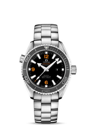 Omega - 232.30.38.20.01.002  Seamaster Planet Ocean 600M Co-Axial 37.5 Stainless Steel / Orange Numerals / Bracelet