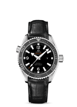 Omega - 232.33.38.20.01.001  Seamaster Planet Ocean 600M Co-Axial 37.5 Stainless Steel / Black / Alligator