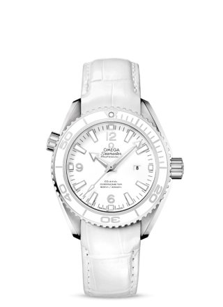 Omega - 232.33.38.20.04.001  Seamaster Planet Ocean 600M Co-Axial 37.5 Stainless Steel / White / Alligator