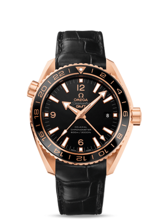 Omega - 232.63.44.22.01.001  Seamaster Planet Ocean 600M Co-Axial 43.5 GMT Red Gold / Ceragold / Alligator