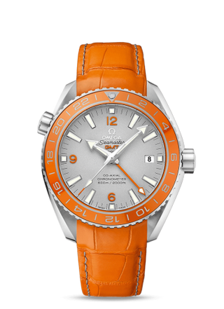 Omega - 232.93.44.22.99.001  Seamaster Planet Ocean 600M Co-Axial 43.5 GMT Platinum / Orange / Alligator